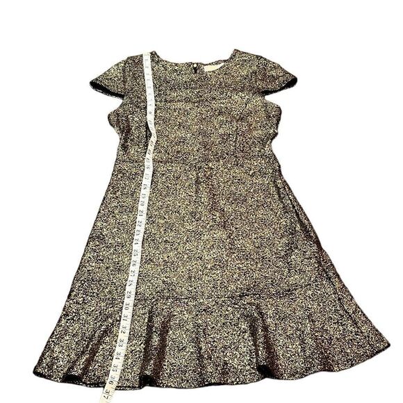 Michael Kors Gold Foil Cap Sleeve Flounce Cocktail Dress, Size M, NWT - Picture 10 of 12